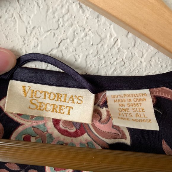 Rare Vintage VICTORIA'S SECRET Gold Label Satin Floral Kimono Robe - Picture 8 of 9